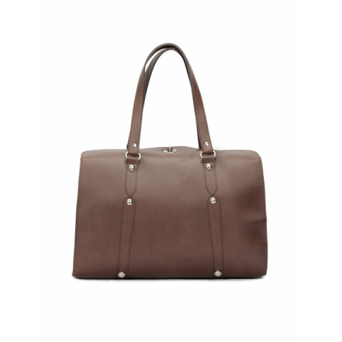 Art Women Leatherette Brown Handbag