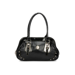 Art Women Leatherette Black Handbag Art Women Leatherette Black Handbag