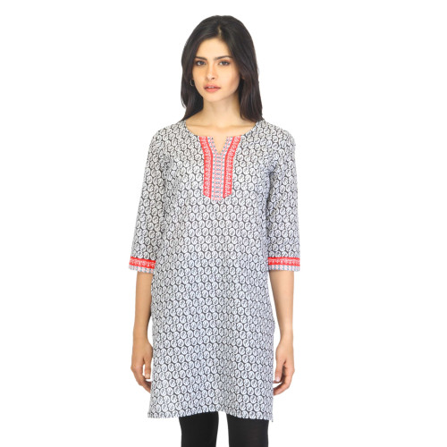 Women Printed Black Kurta