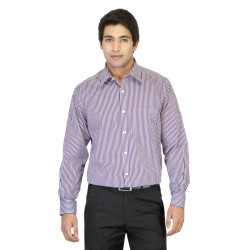 Nation Men Striped Purple Shirt