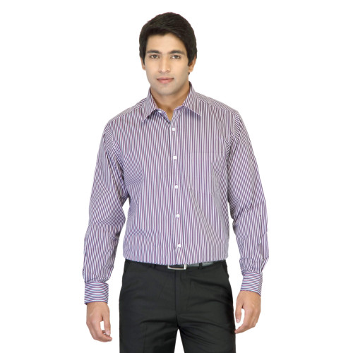 Nation Men Striped Purple Shirt