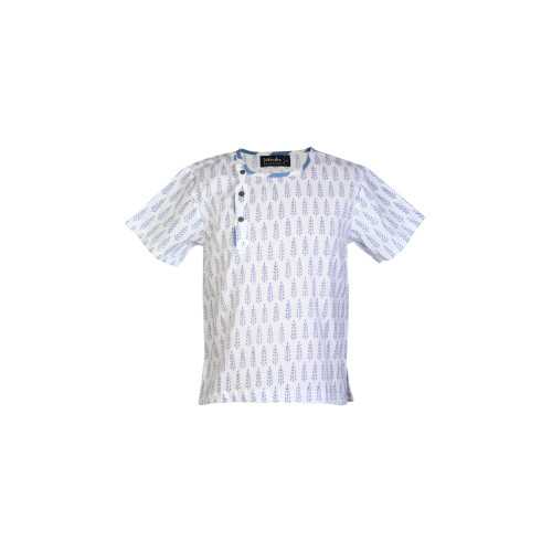 Boys Printed White Kurta