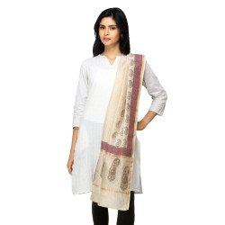 Women Printed Beige Dupatta Women Printed Beige Dupatta