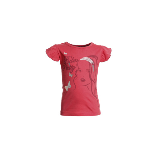 Palm Tree Girls Printed Peach Top
