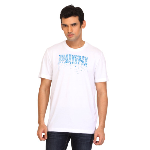 Men Spike Graphic White T-shirt