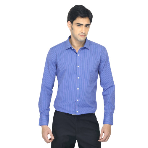 John Miller Men Striped Blue Shirt