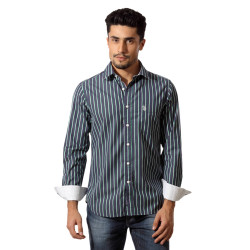 U.S.Polo Assn. Men Striped Navy Blue Shirt