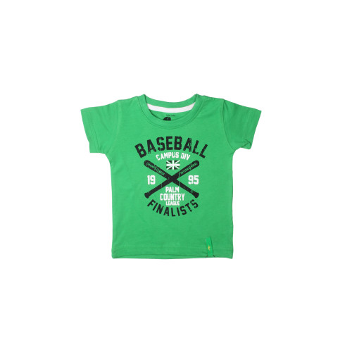 Palm Tree Boys Printed Green T-shirt