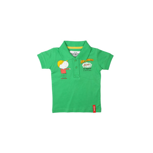 Boys Printed Green T-shirt