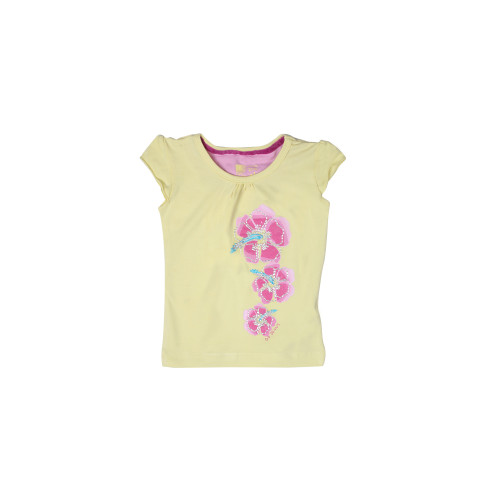 Girls Printed Yellow Top