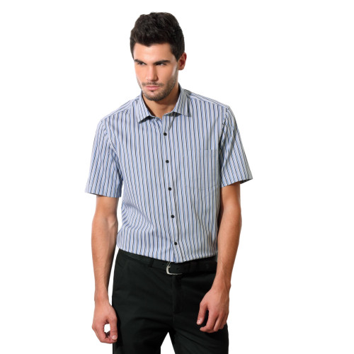 New York Men Grey Striped Slim Fit Shirt