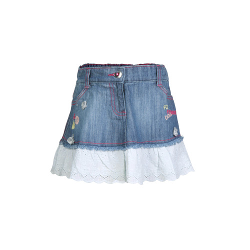 Kids Girl Washed Blue Skirt
