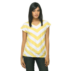Women Chervon Yellow T-shirt