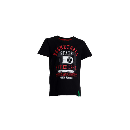 Palm Tree Boys Printed Black T-shirt