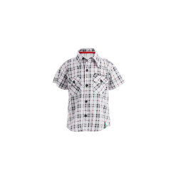Boys Check White & Black Shirt