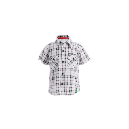 Boys Check White & Black Shirt