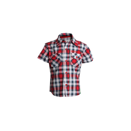 Palm Tree Boys Check Red Shirt