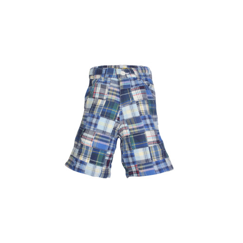 Boys Check Blue Shorts