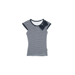 Girls Striped Navy Blue Top Girls Striped Navy Blue Top