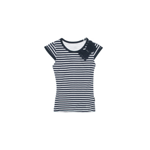 Girls Striped Navy Blue Top