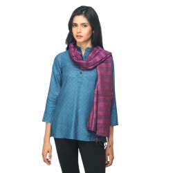 Women Magenta Silk & Wool Ekko Stole