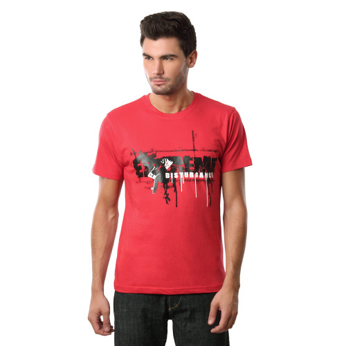 Men Extreme Disturbance Red T-shirt