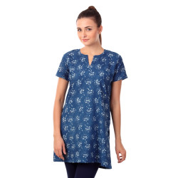 Women Printed Blue Kurtis