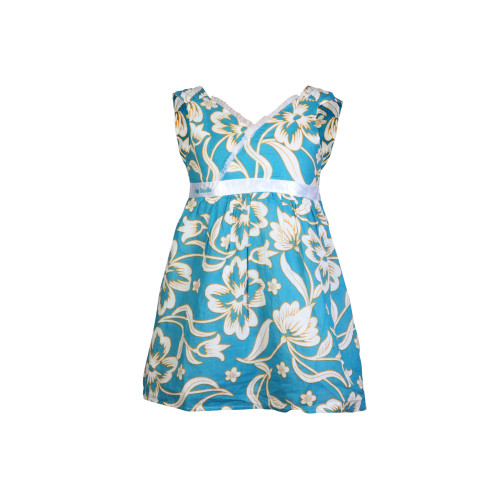 Girls Printed Blue Dress