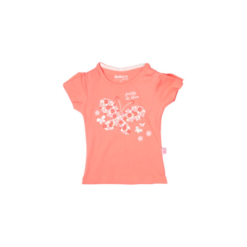 Girls Printed Peach Top