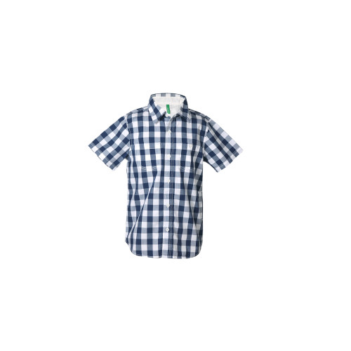 Colors of Benetton Boys Check Navy Blue Shirt