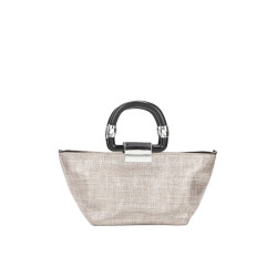 Women Jute Silver Handbag Women Jute Silver Handbag