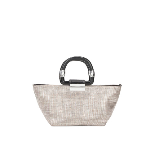 Women Jute Silver Handbag