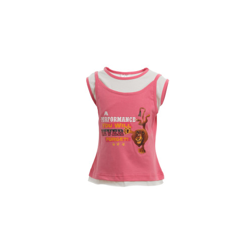 Madagascar3 Girls Pink Printed T-Shirt