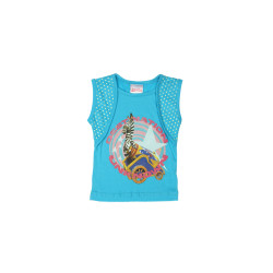 Madagascar3 Girls Blue Printed T-Shirt Madagascar3 Girls Blue Printed T-Shirt