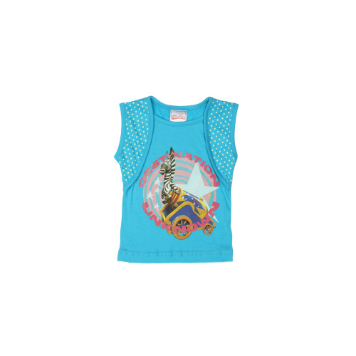 Madagascar3 Girls Blue Printed T-Shirt