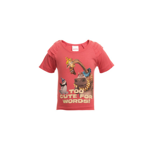 Madagascar3 Girls Soft Red Printed T-Shirt