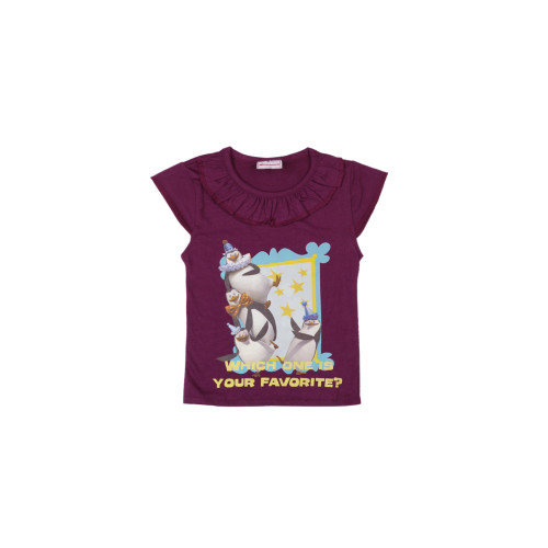 Madagascar3 Girls Purple Printed T-Shirt