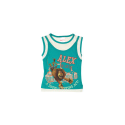 Madagascar3 Girls Teal Printed T-Shirt Madagascar3 Girls Teal Printed T-Shirt