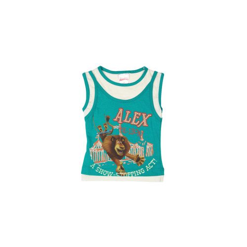 Madagascar3 Girls Teal Printed T-Shirt