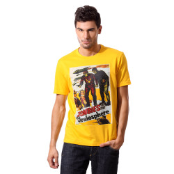 John Players Men Printed Yellow T-shirt