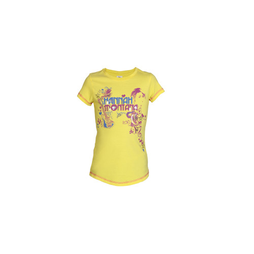 Hannah Montana Girls Yellow Printed Tops