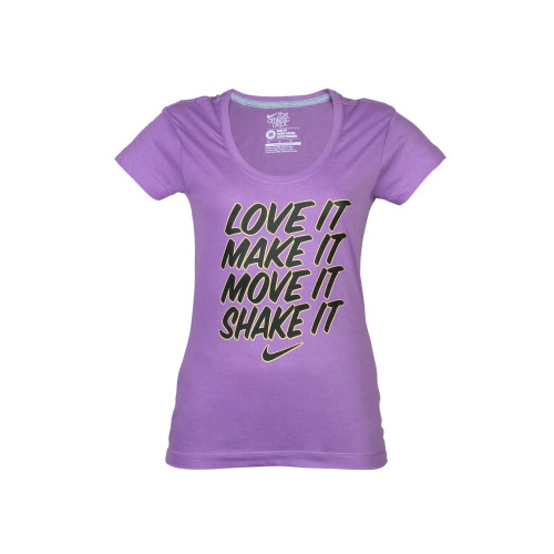Women Printed Scoop Lavender T-shirt
