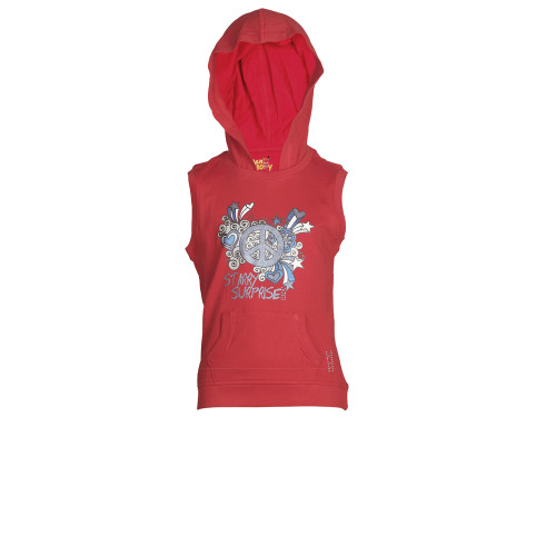 Kids Girls Printed Red T-shirt