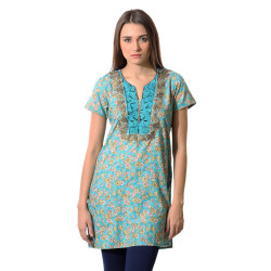 Women Blue Printed Kurta Women Blue Printed Kurta