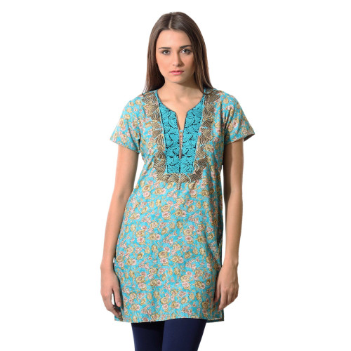 Women Blue Printed Kurta