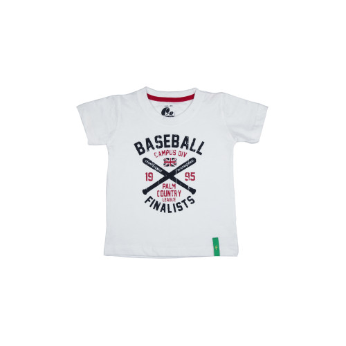 Boys Printed White T-Shirt