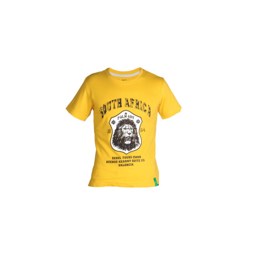 Palm Tree Boys Printed Yellow T-Shirt