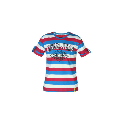 Boys Red & Blue Striped Tshirt