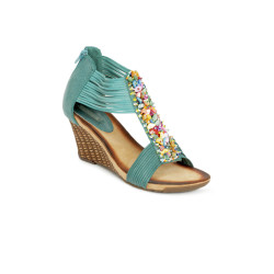 Women Teal Wedges