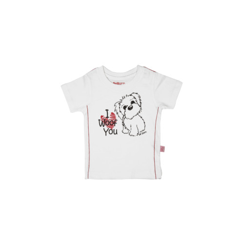 Boys Printed White T-shirt
